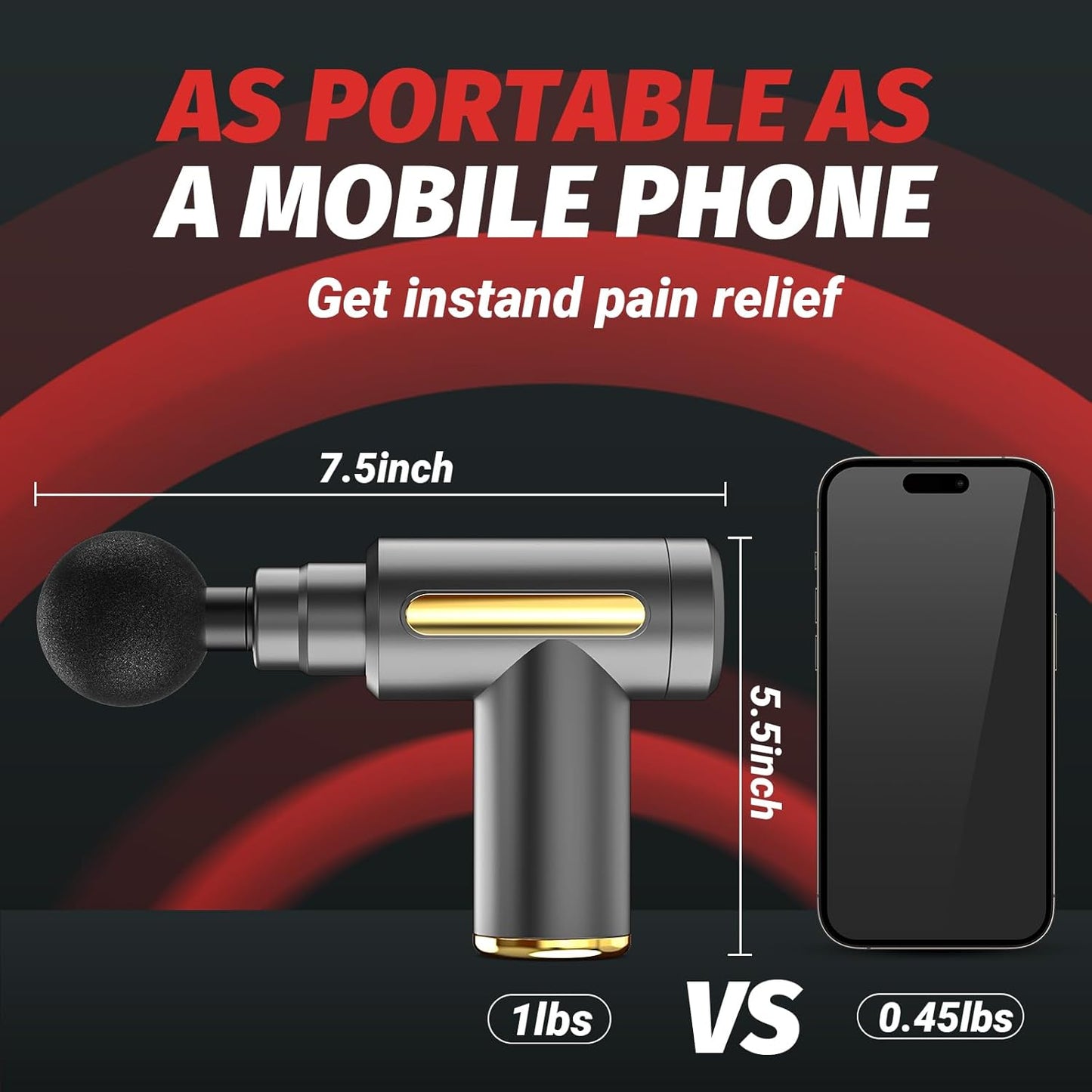 RelaxPro™ Deep Relief Massage Gun Full Body Pain Therapy for Men & Women Rechargeable & Silent Power